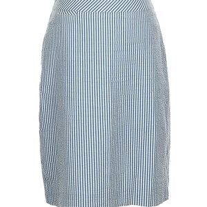 J. Crew Blue and White Striped Pencil Skirt